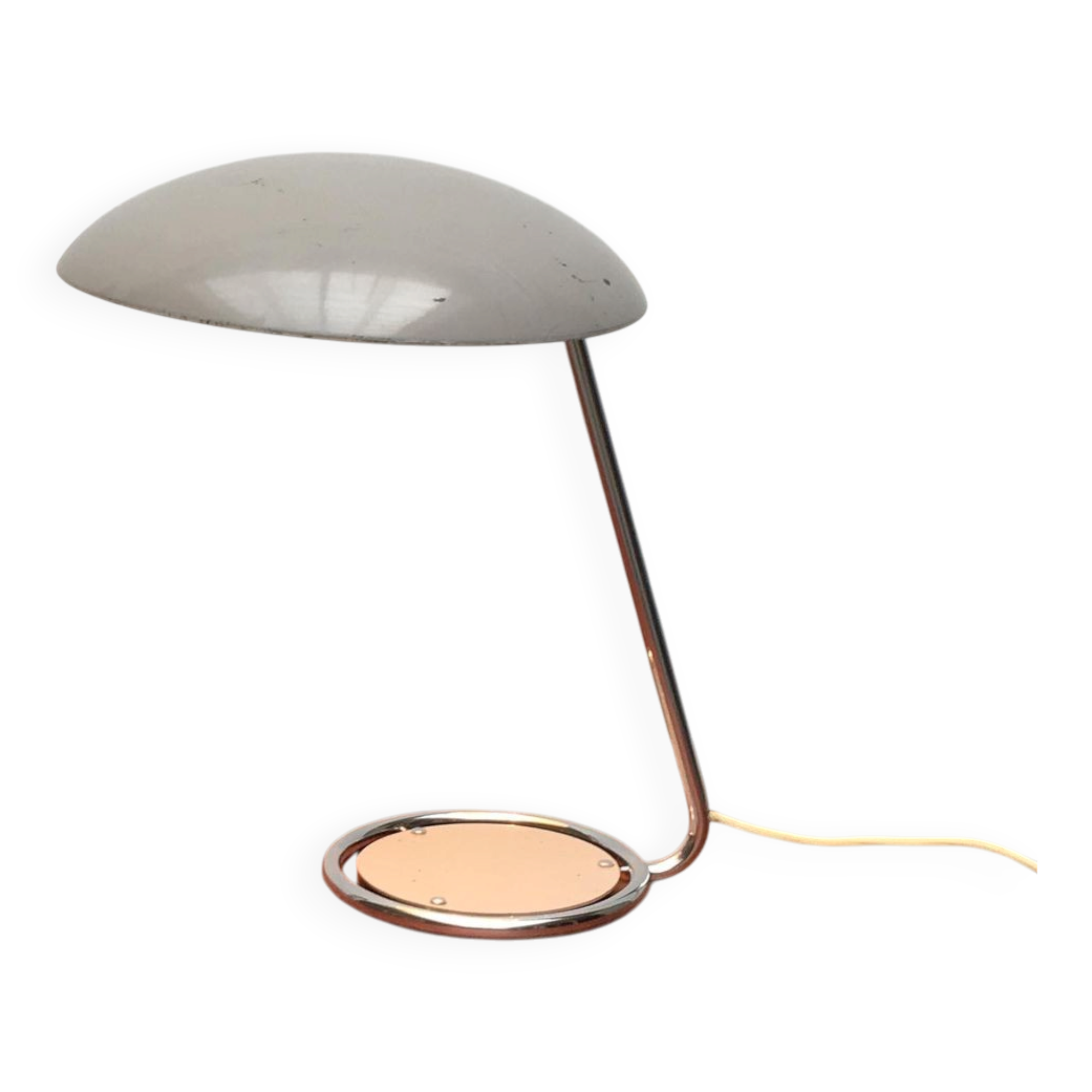Mid-Century German table lamp model 6761 in metal by Christian Dell for Kaiser Leuchten, 1960s.