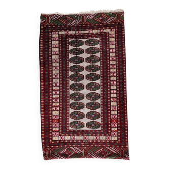 Tapis Boukhara ouzbek vintage fait main, 77 cm x 128 cm, années 1960 - 1С1175