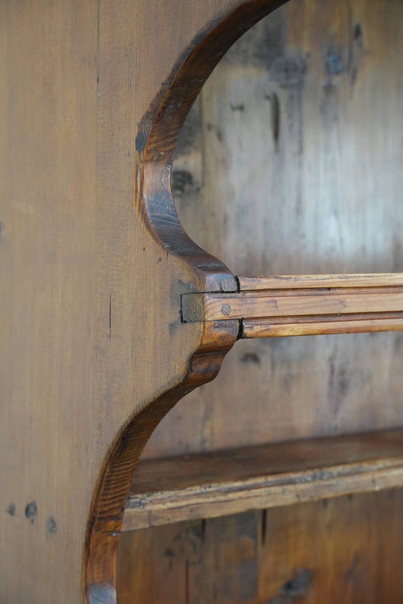 Unique late 18th / early 19th century book / buffet / shelving cabinet with a beautifully weathered patina