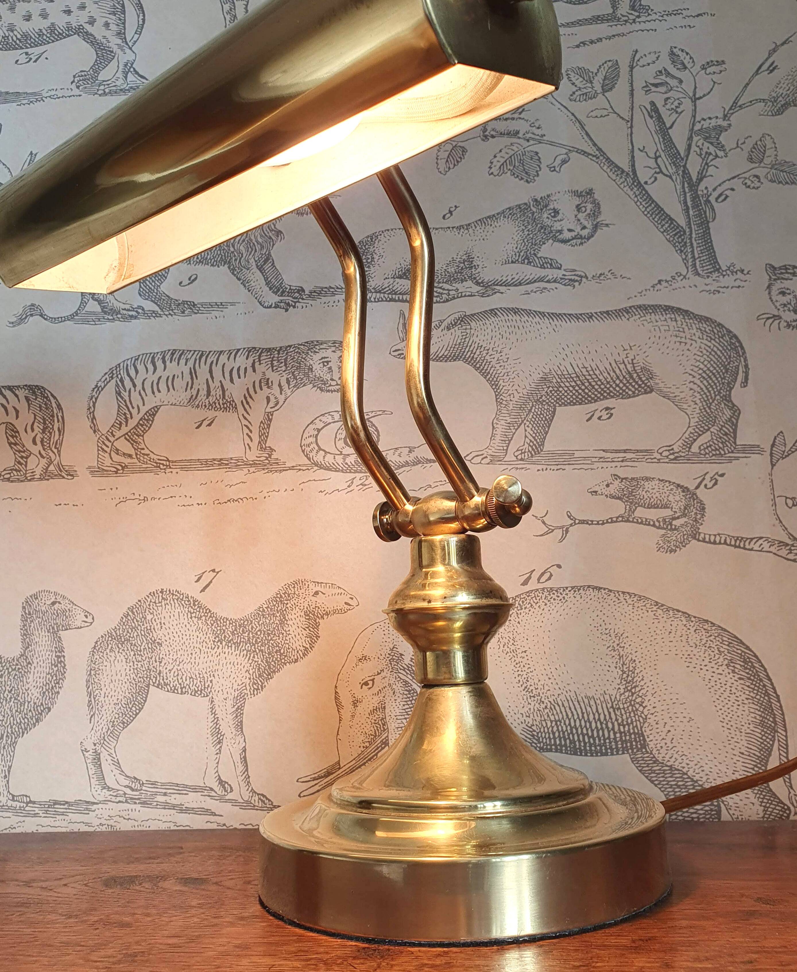 Brass notary or banker lamp