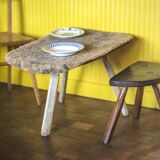 Brutalist tripod coffee table
