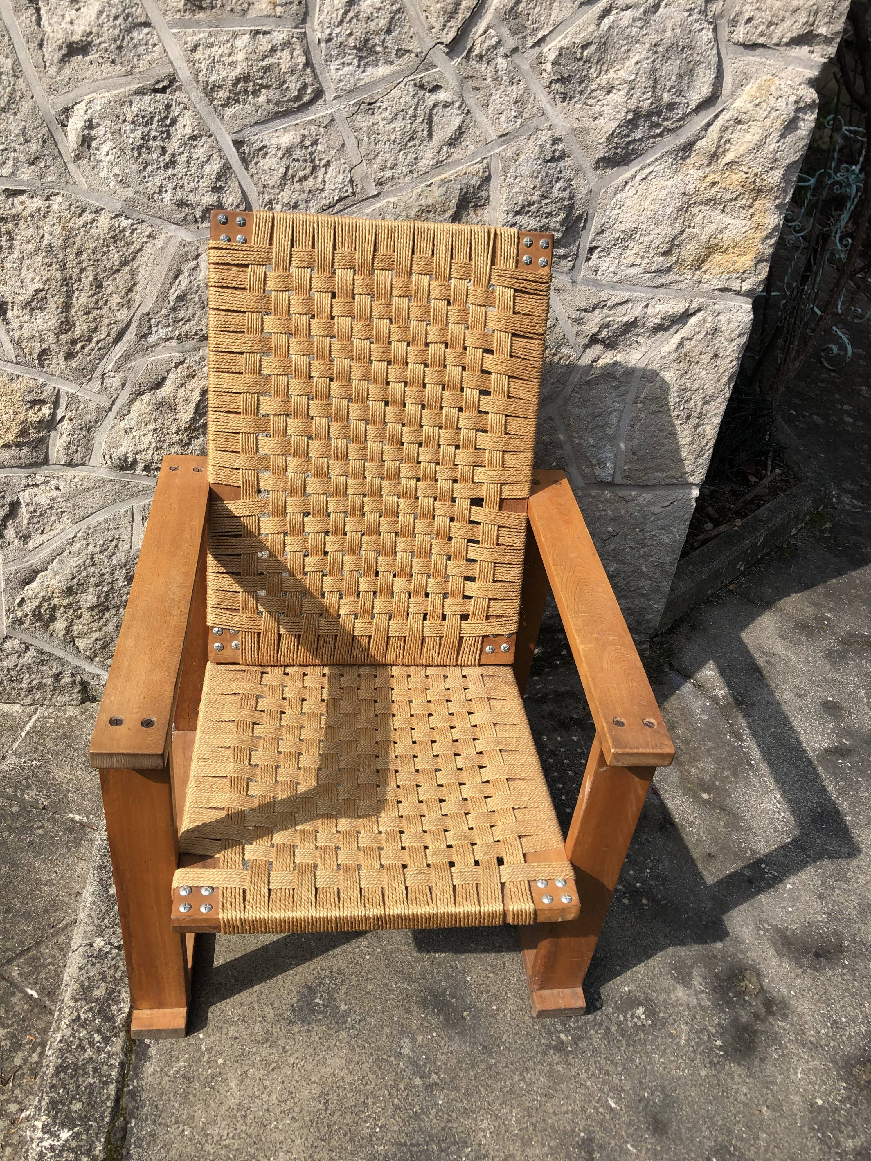 Antique brutalist armchair