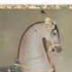 Painted canvas depicting a side view of an Indian horse. Contemporary work.