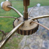 Lustre 1950/60 en verre et laiton