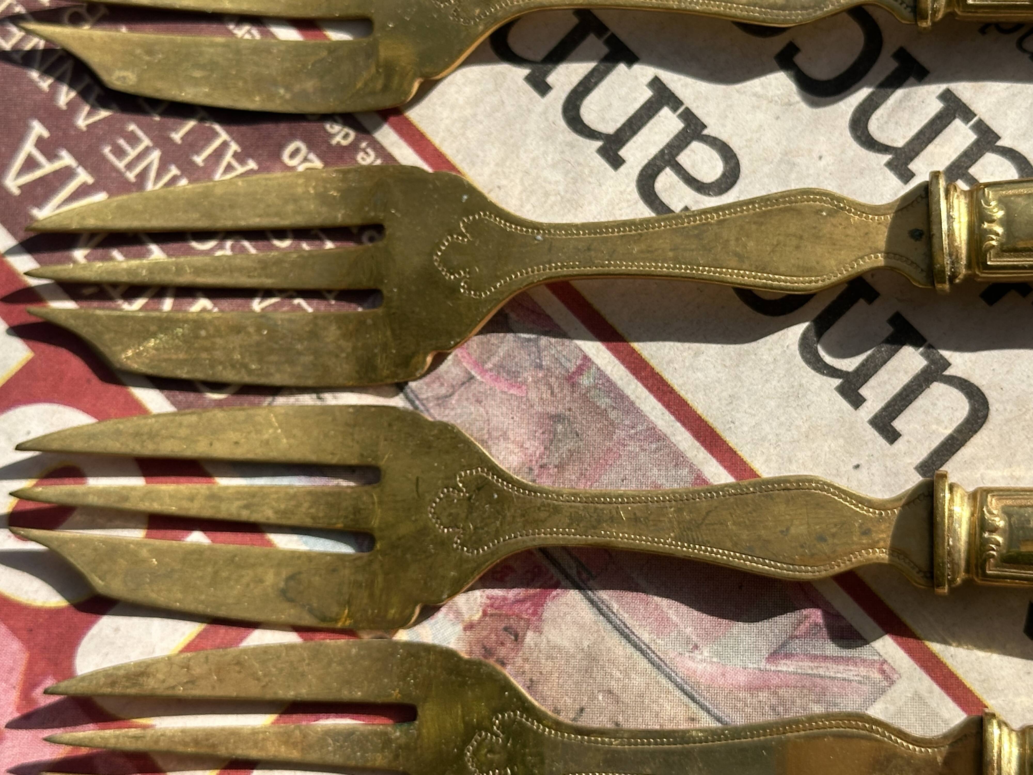 Set of 12 Dessert Cutlery - 1930s - Vintage Dessert Forks