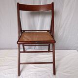 Folding wooden and cane chairs