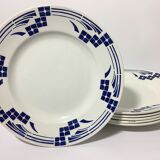 Lot de 6 assiettes plates « moulin des loups » modèle comète