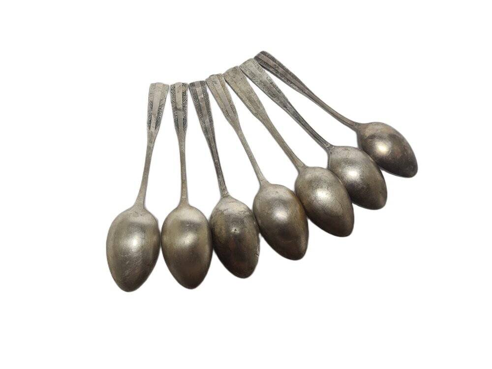 Cuillères en laiton Art Déco, années 1950, ensemble de 6