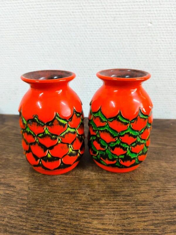 Lot de 2 vases jasba ananas orange