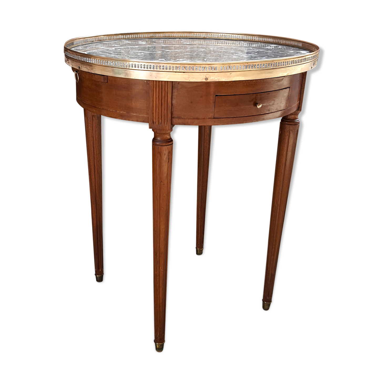 Side table Bouillotte Louis XVI black marble