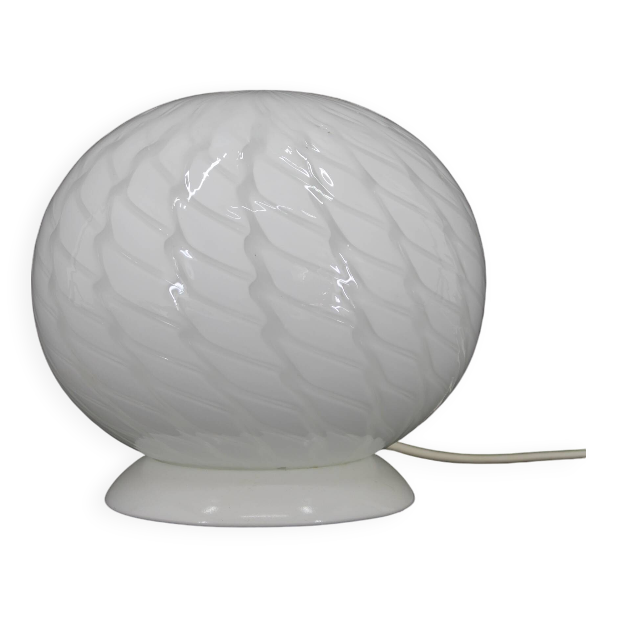 1980s Glass Globe Table Lamp , Italy