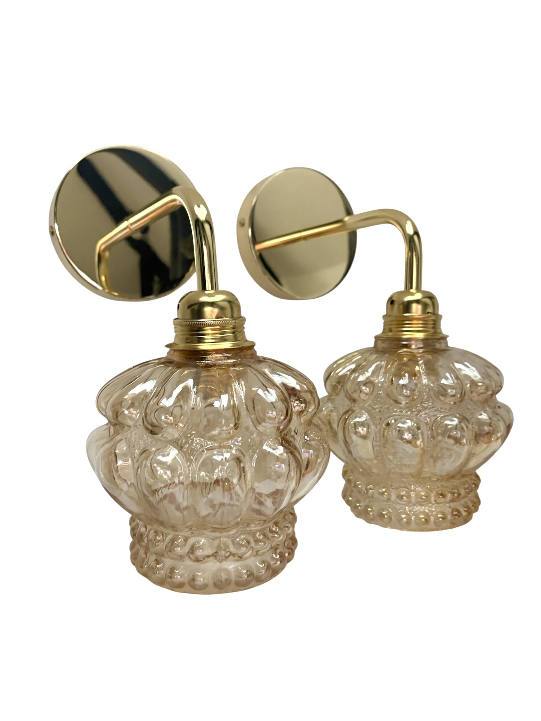 Set of 2 gold wall lights