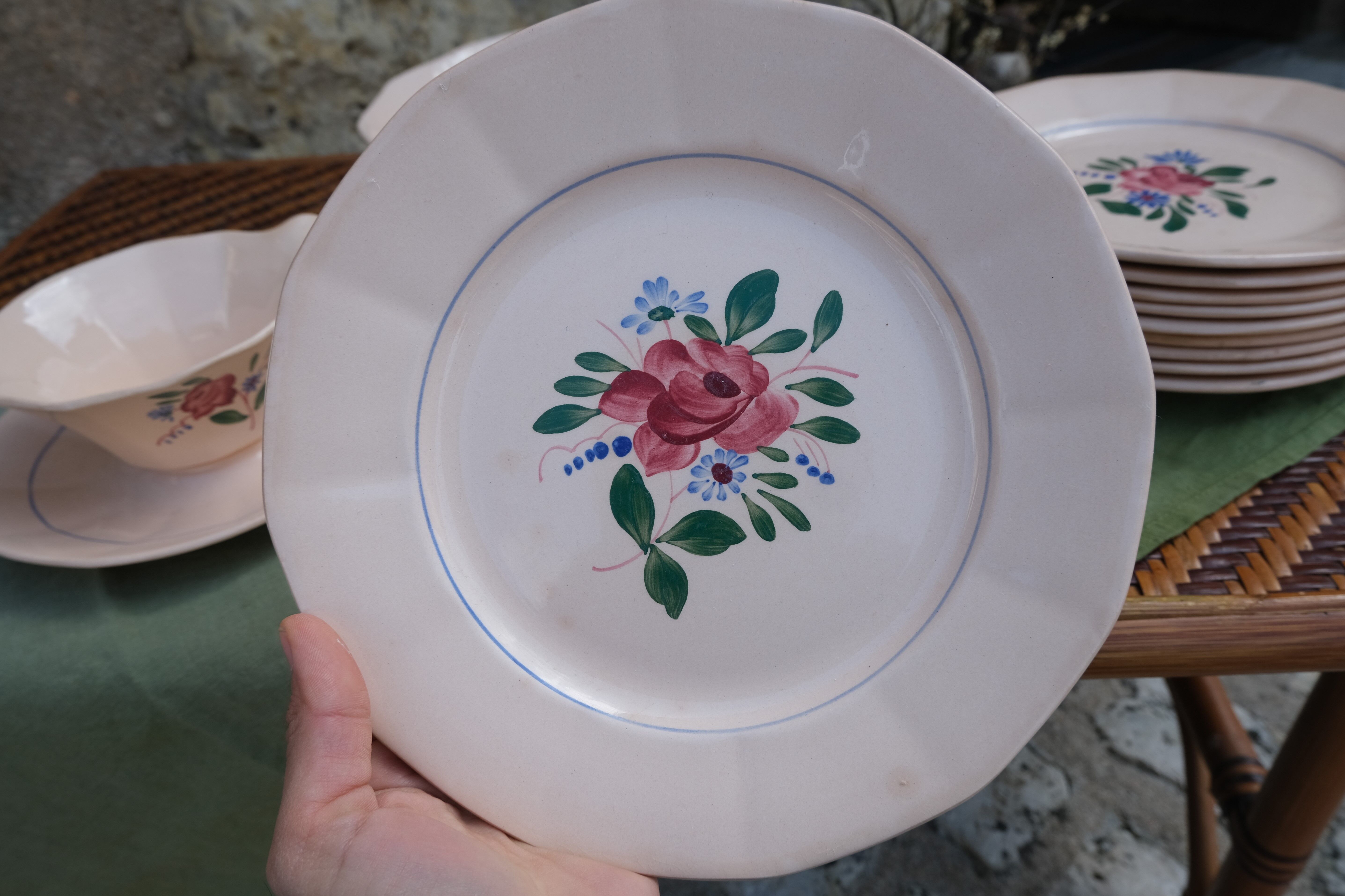 Small pink service Digoin and Sarreguemines