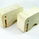Pair elephant bookends travertine Fratelli Mannelli, 1970s