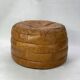 Round leather pouf De Sede from the 1970s.