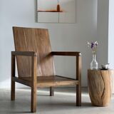 Armchair in natural wood (teak) minimalist design