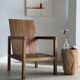 Fauteuil en bois naturel (teck) design minimaliste