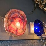 Pink veined blown Murano glass wall light, 1970s