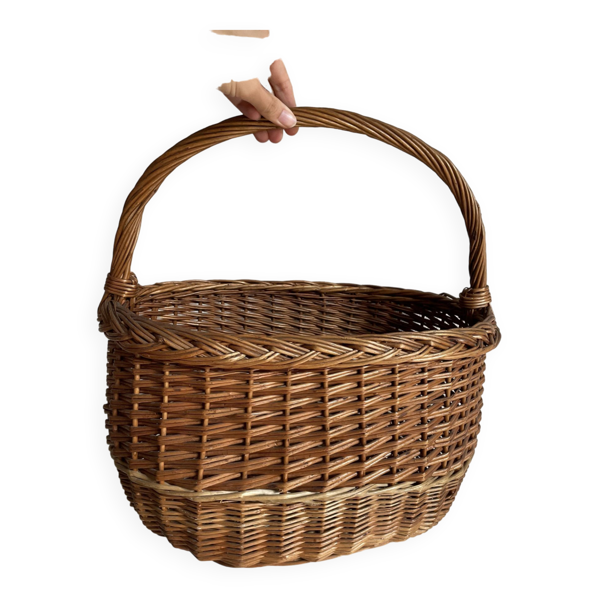Vintage woven wicker basket