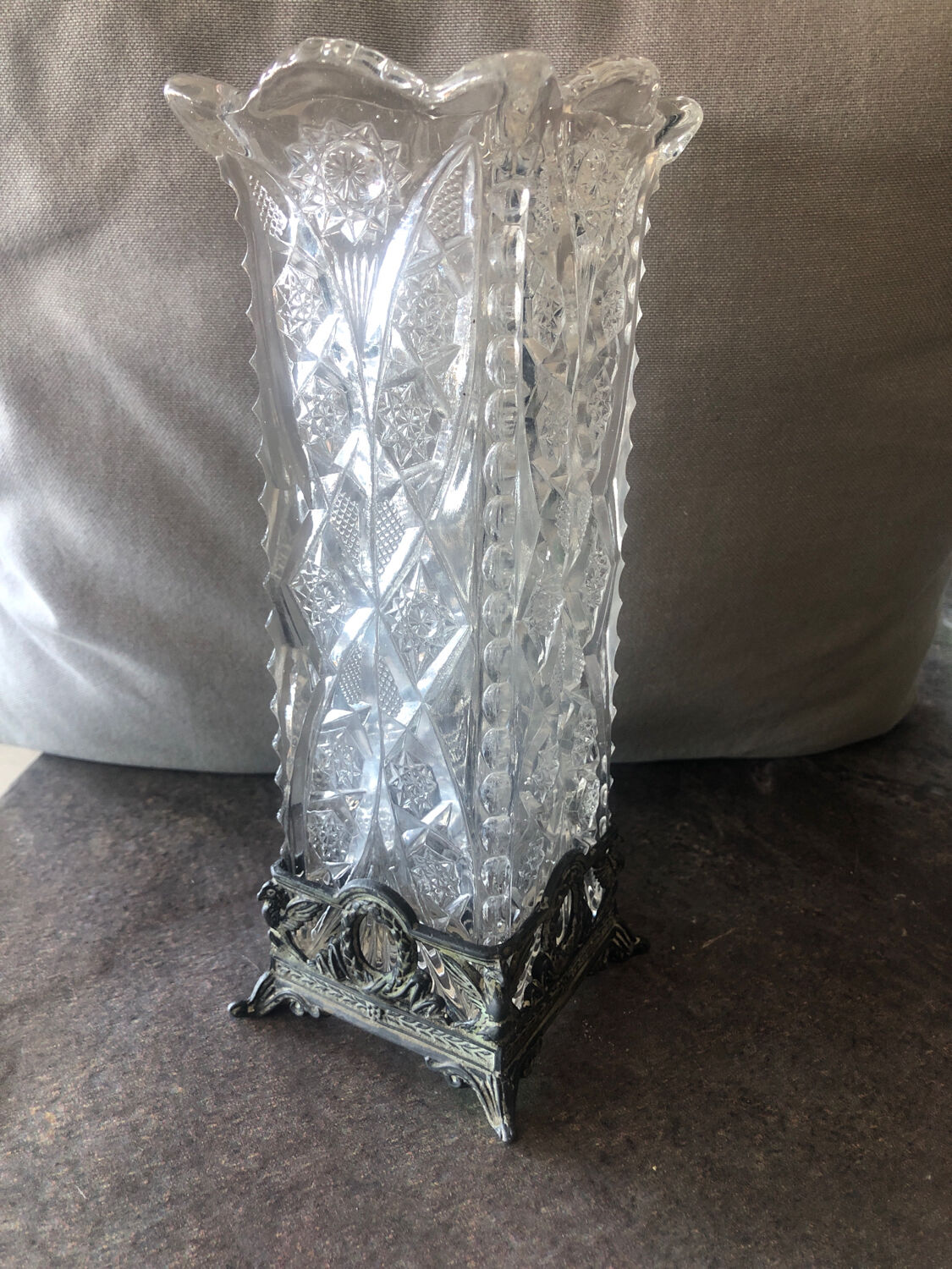 Vintage transparent glass vase