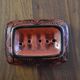Oriental soap dish in red ceramic