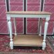 Console in oak painted cream white, natural wood trays