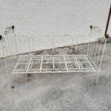 Small 2-tier metal and wooden stand 1960