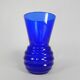 Art Deco vase with ribbed base, cobalt blue, 1930s