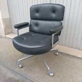 Vintage black leather armchair