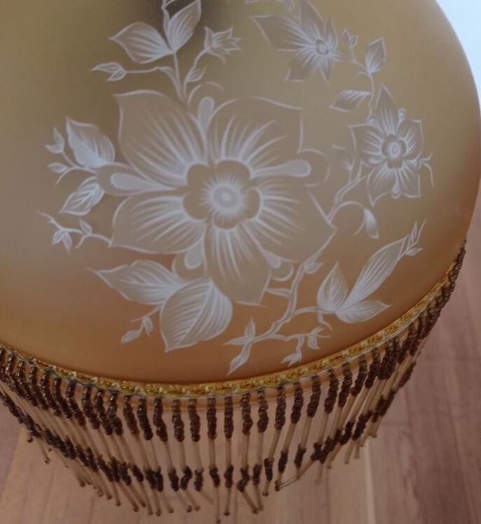 Art Deco suspension. with floral motifs & pearls