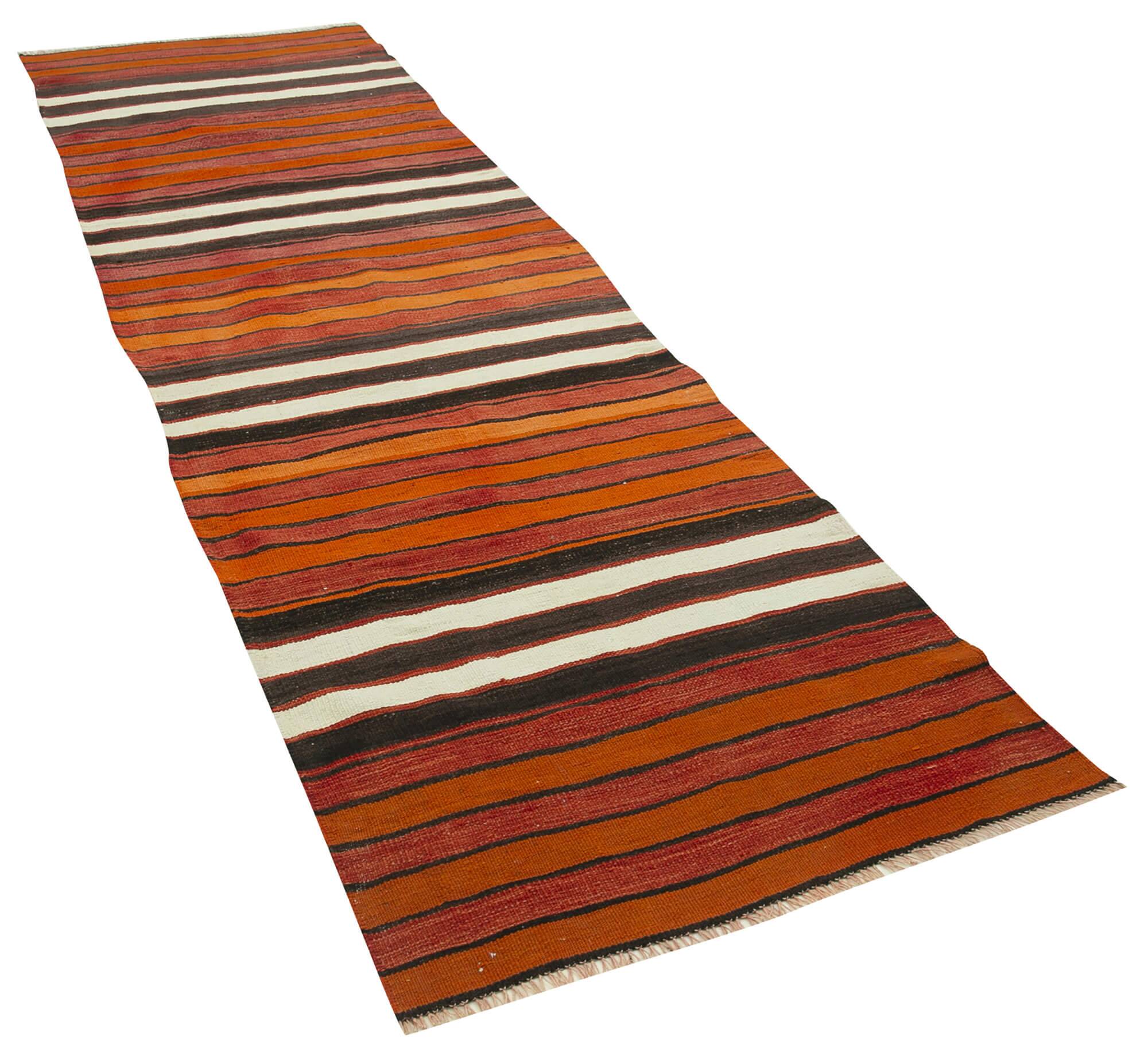 Turkish Handmade Vintage Anatolian Kilim 92 cm x 319 cm