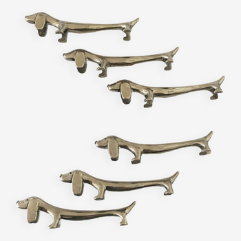 Knife holder dogs bassets metal