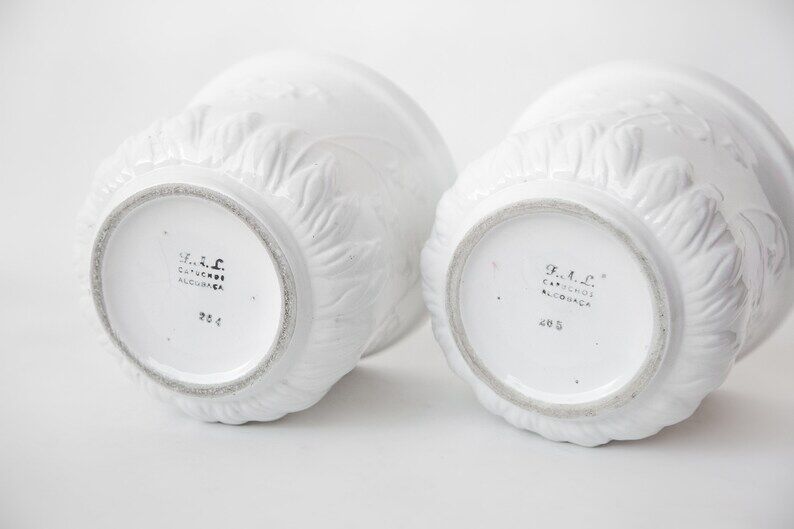 Pair of planter, vintage planter, ceramic planter, FAL Capuchos alcobaça, pot cover