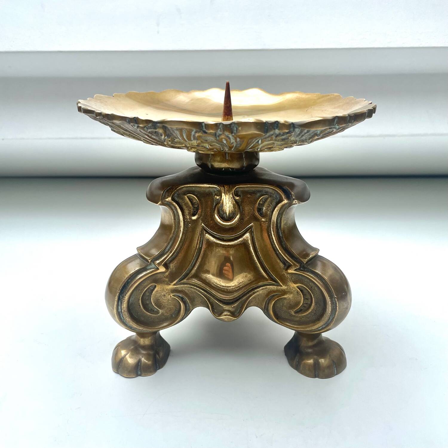 Large brass candle holder