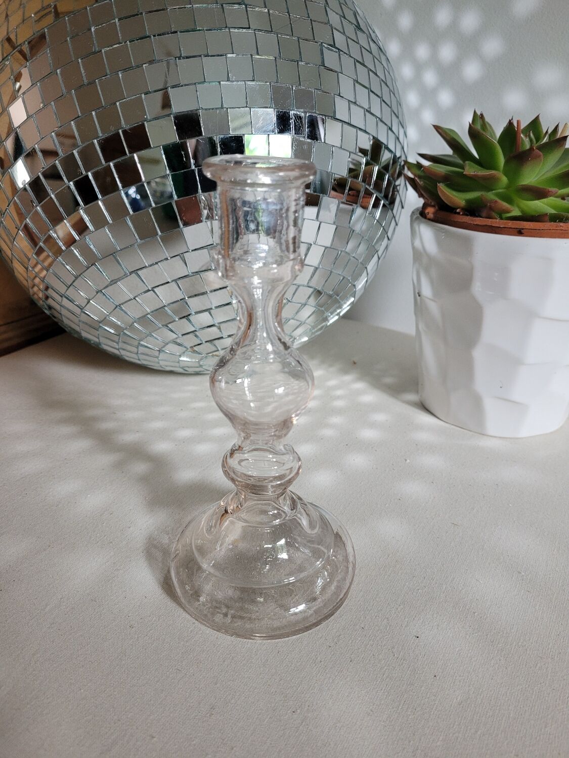 Transparent moulded glass chandelier