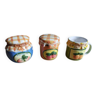 Retro ceramic barbotine kitchen set