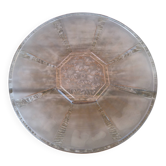 Art Deco plate in moulded pressed glass with a daisy pattern.