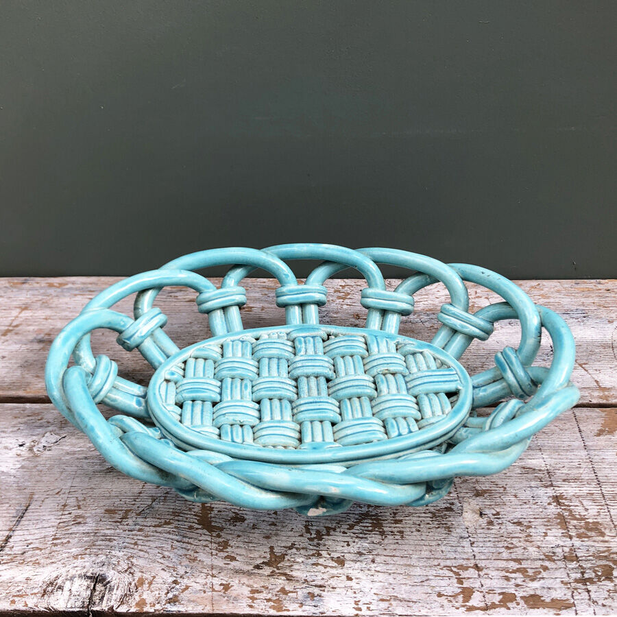 Old twisted ceramic fruit cup