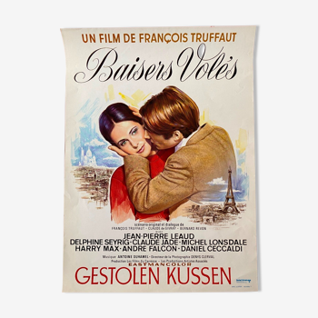 Affiche cinéma originale "Baisers volés" François Truffaut 36x48cm 1968