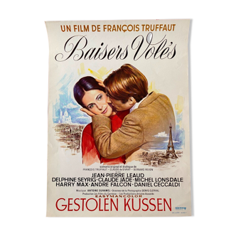 Affiche cinéma originale "Baisers volés" François Truffaut 36x48cm 1968