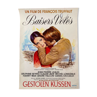 Original cinema poster "Stolen Kisses" François Truffaut 36x48cm 1968