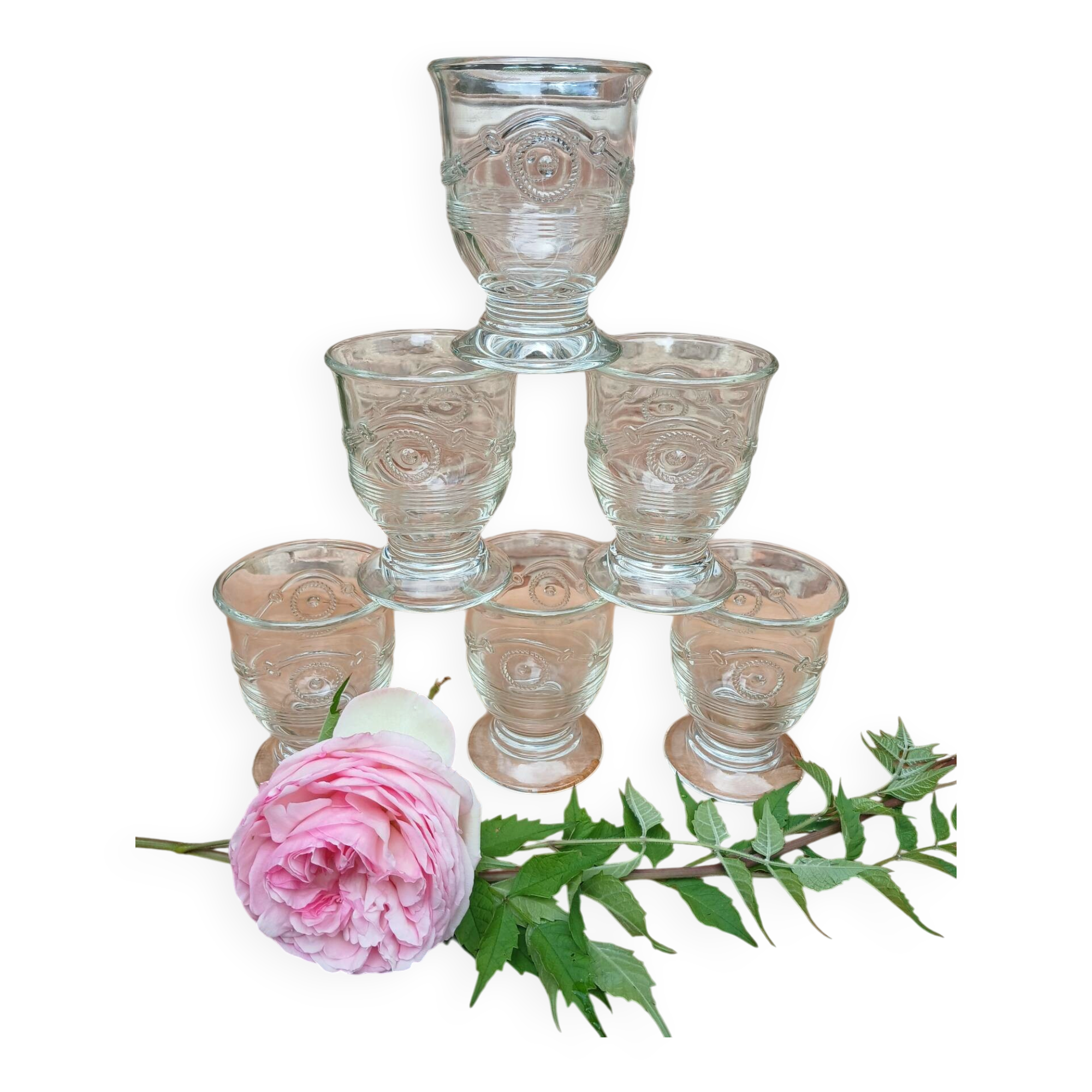 6 bistro water glasses