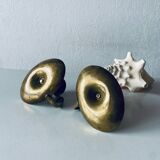 Pair of brass thumb candlesticks