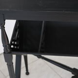 Black lacquered Indochinese console with disk storage