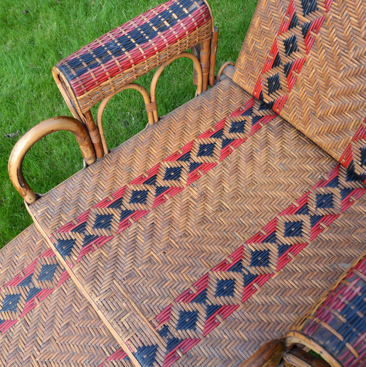 Transat Ancien Art Déco in vintage rattan 1920