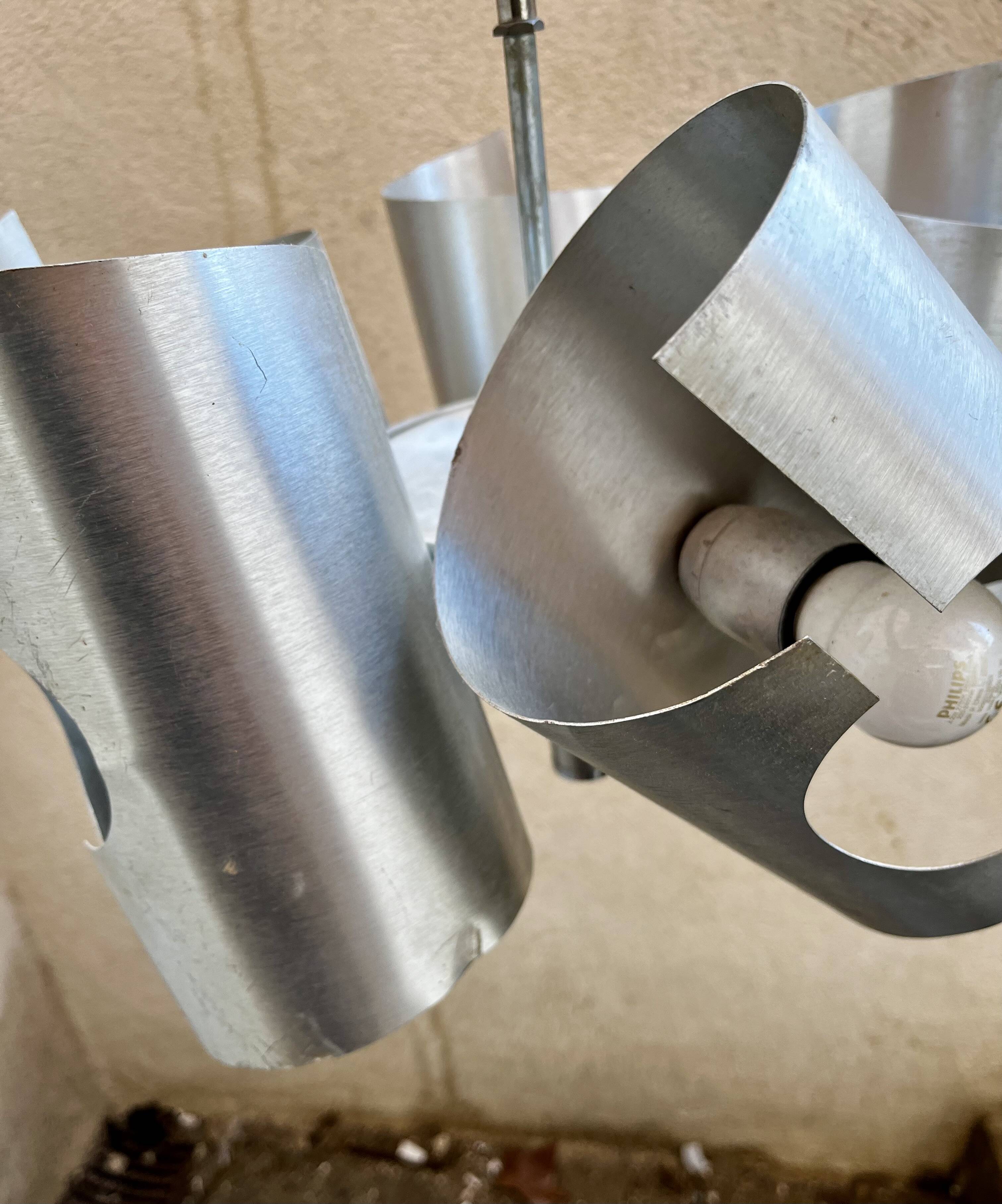 Space age aluminum pendant chandelier