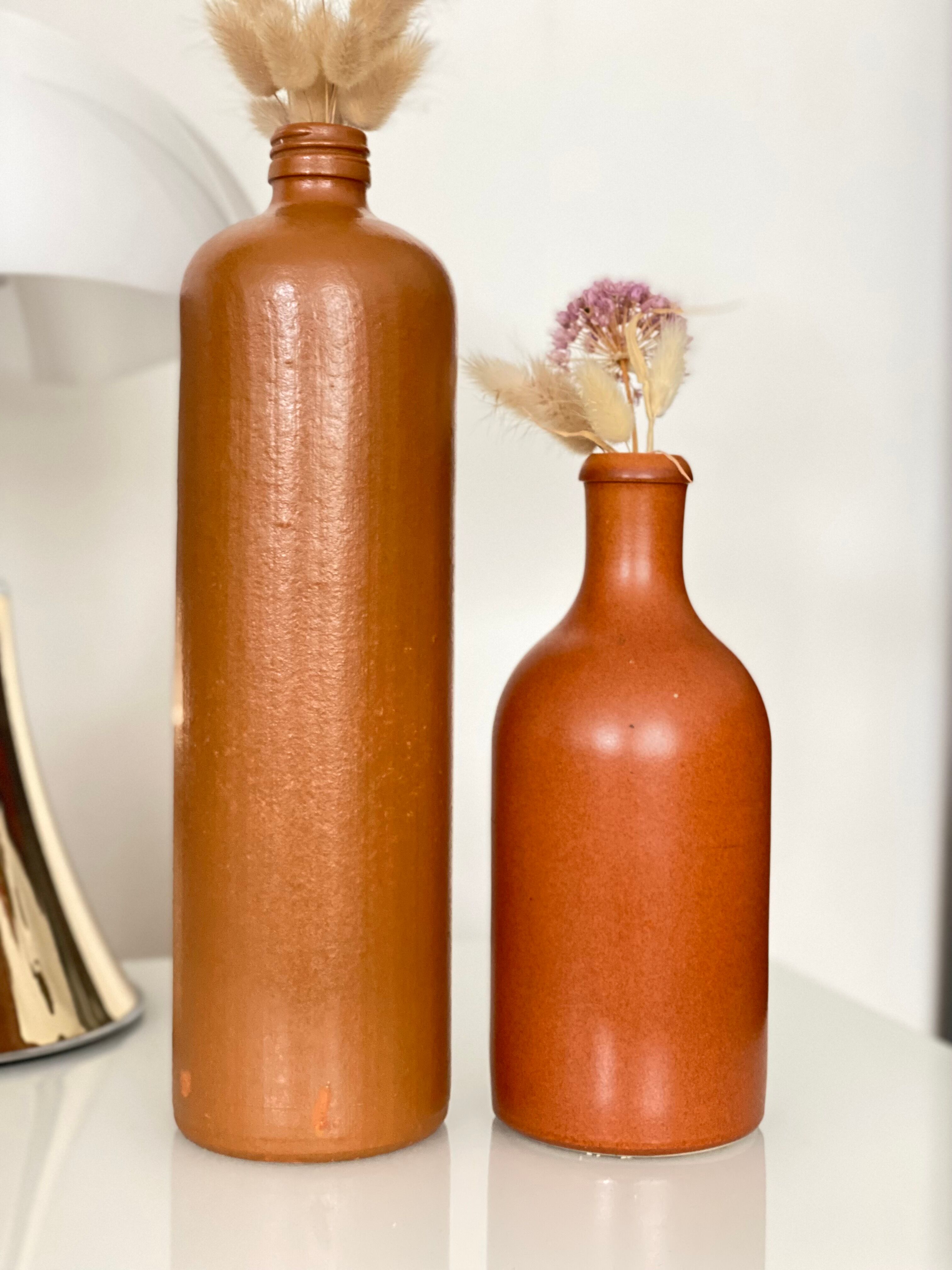 Lot de 2 bouteilles en grès