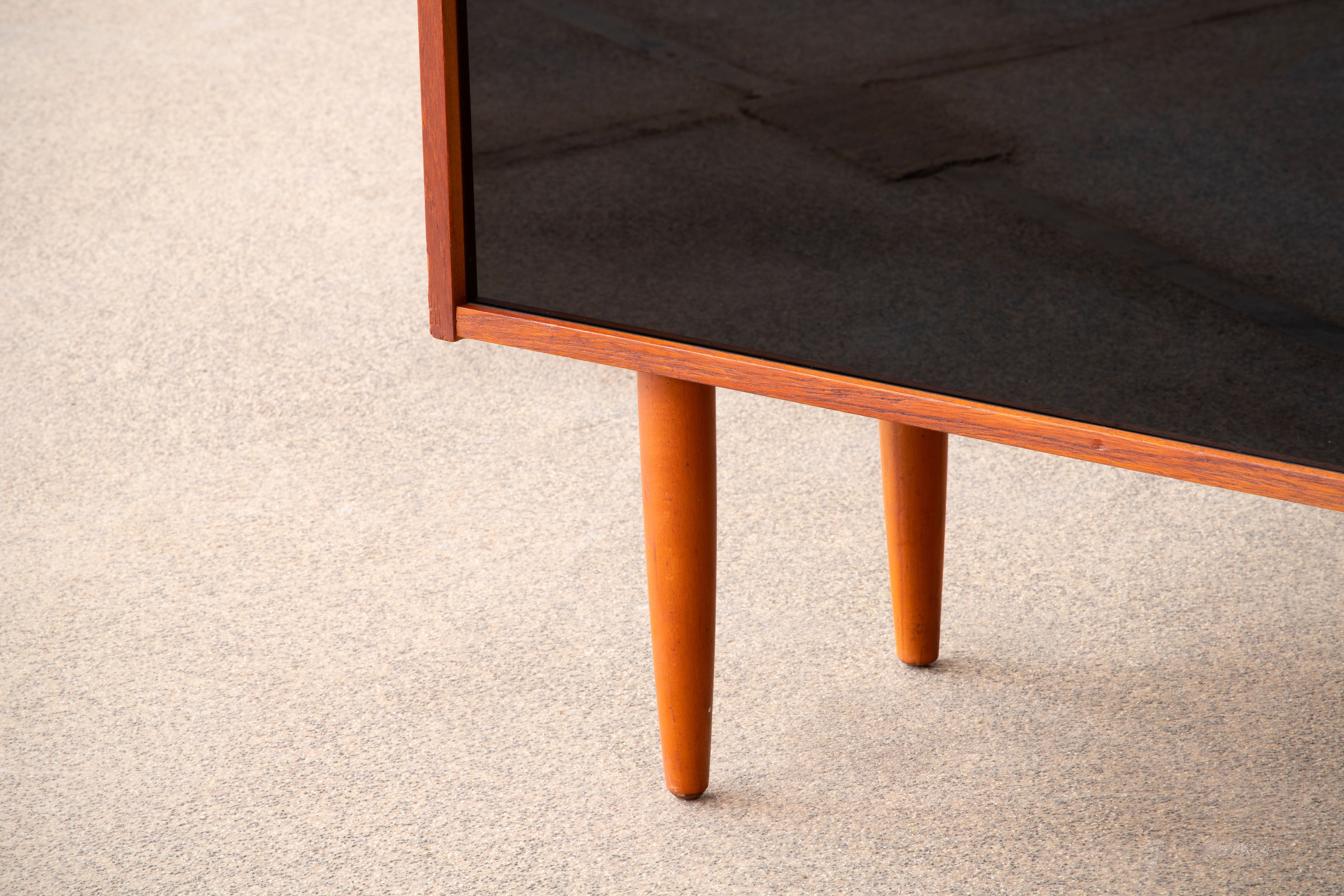 Vintage teak and glass sideboard 114cm