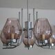 Chrome metal chandelier & cut glass