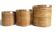 Mid-Century Organic Modern Medium Size Pencil Reed/Rattan Planter with Brass Rim